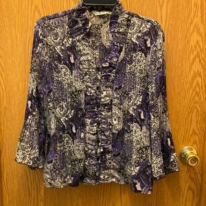 Womens purple button down blouse